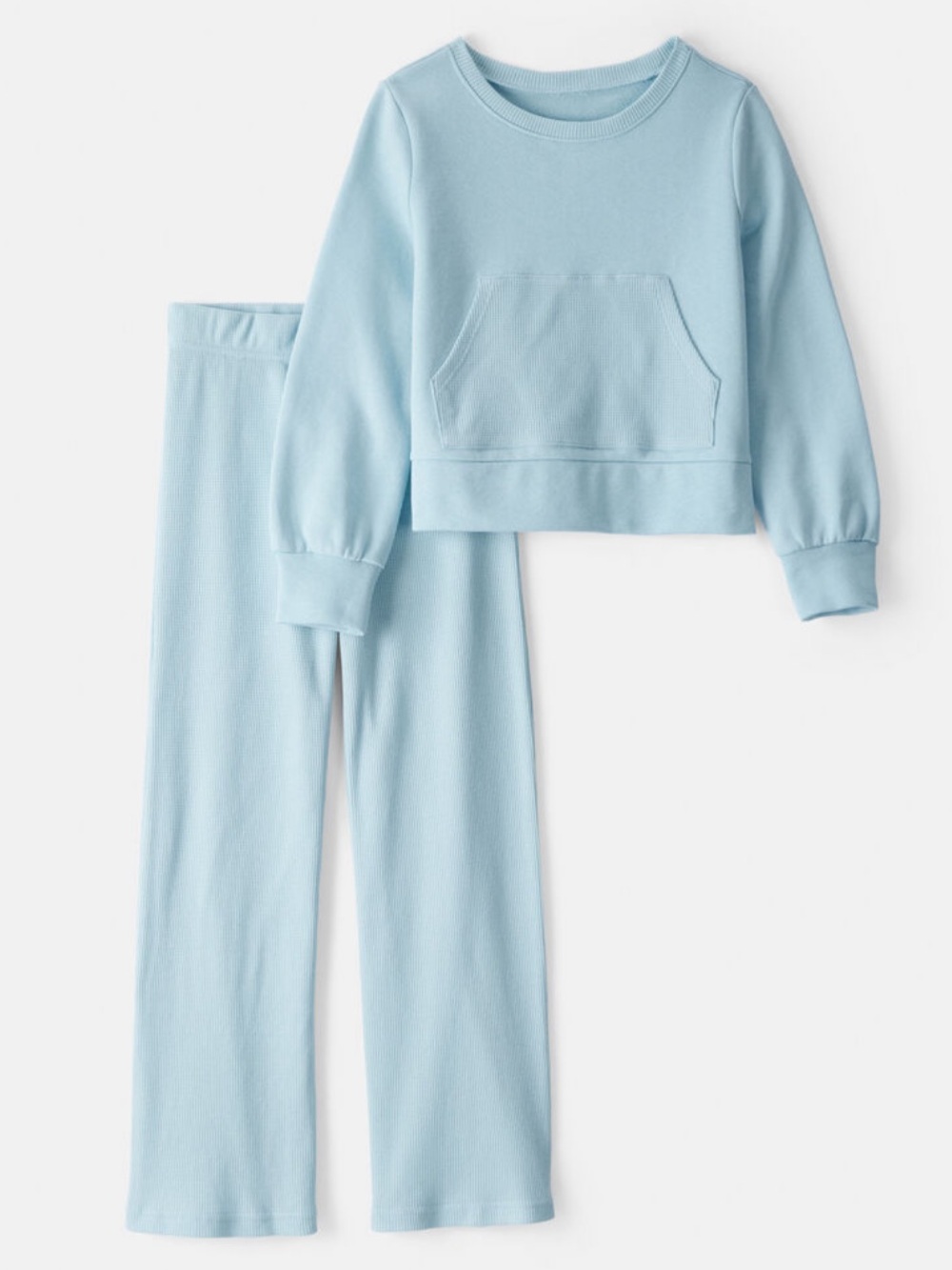 Carter's Light Blue Two-Piece Waffle Knit Kids Set